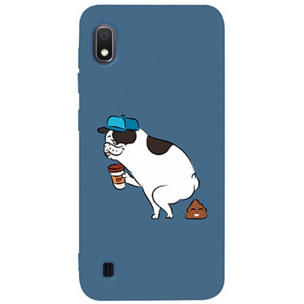 

Чехол-накладка TOTO Matt Tpu 2mm Print Case Samsung Galaxy A10 #50 Mops Kak Navy Blue