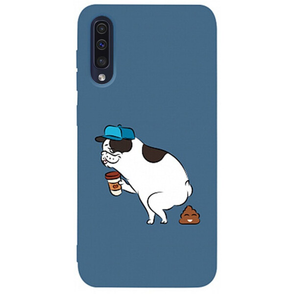 

Чехол-накладка TOTO Matt Tpu 2mm Print Case Samsung Galaxy A50 #50 Mops Kak Navy Blue
