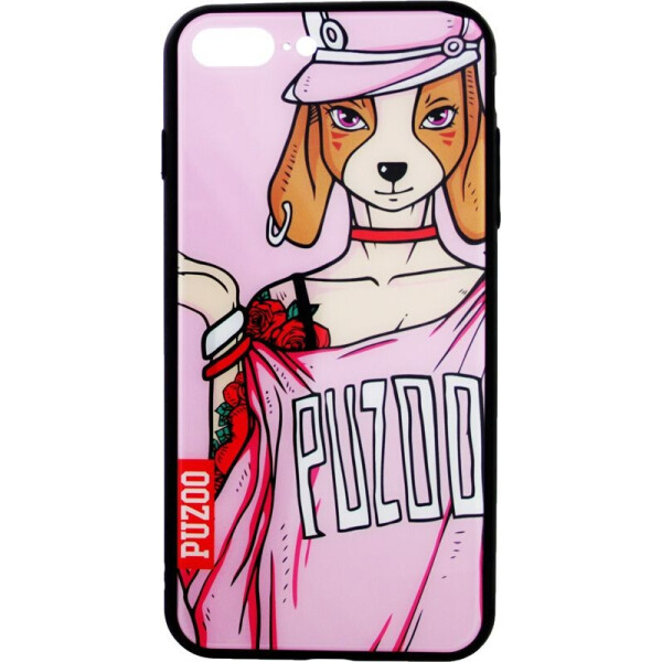 

Чехол-накладка PUZOO Glass Printing with TPU Yuppie iPhone 7 Plus /8 Plus Annie Pink