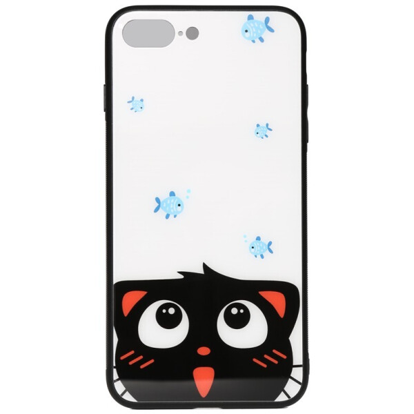 

Чехол-накладка TOTO Cartoon Print Glass Case для Apple iPhone 7 Plus/8 Plus Cat and fish