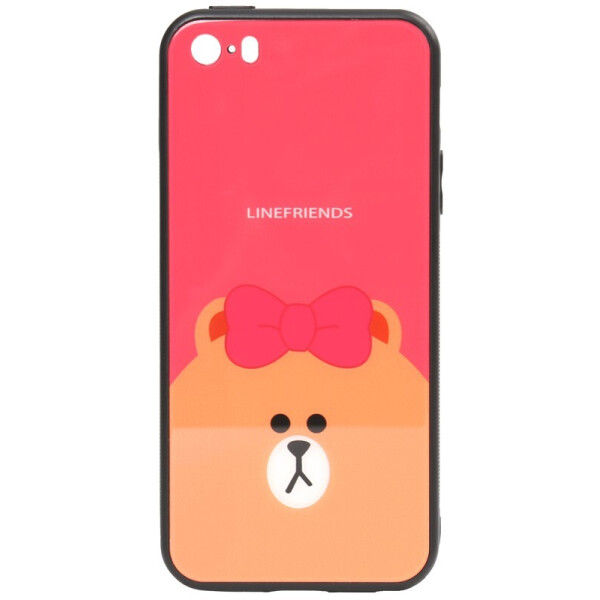 

Чехол-накладка TOTO Cartoon Print Glass Case для Apple iPhone SE/5S/5 Line friends Brown