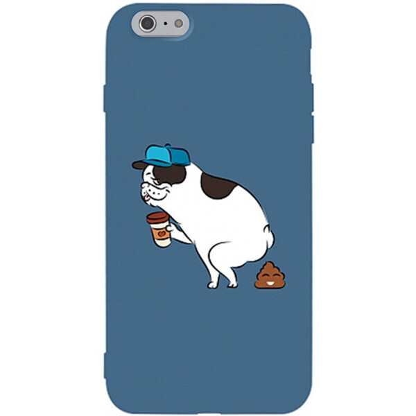 

Чехол-накладка TOTO Matt Tpu 2mm Print Case Apple iPhone 6/6s #50 Mops Kak Navy Blue