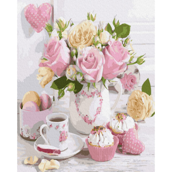 

Картина По Номерам. Rainbow Art "розы И Сладости" Gx36022-Ra