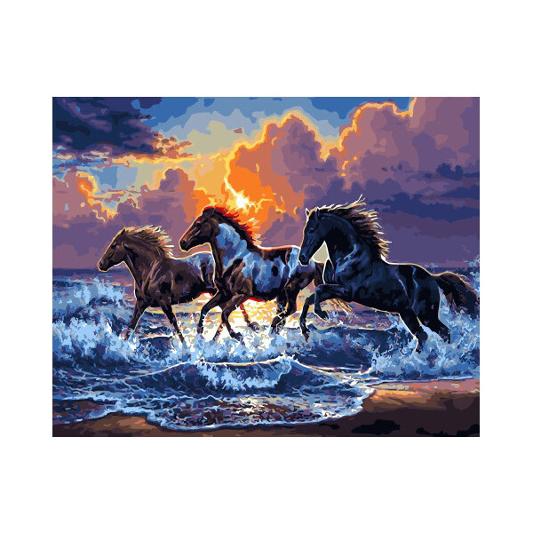 

Картина По Номерам. Rainbow Art "скакуны На Закате" Gx34306-Ra