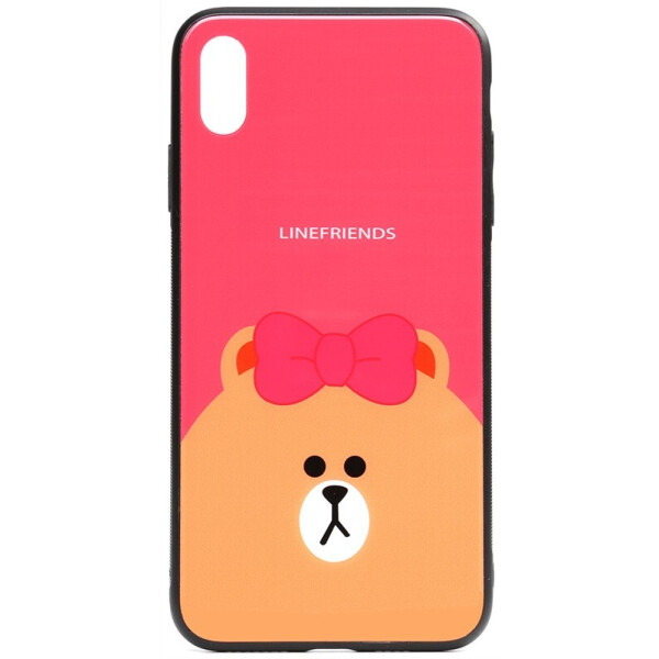 

Чехол-накладка TOTO Cartoon Print Glass Case для Apple iPhone Xs Max Line friends Brown