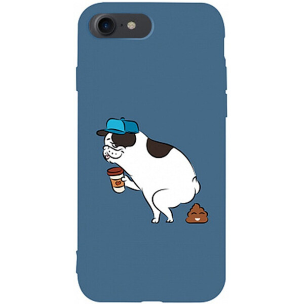 

Чехол-накладка TOTO Matt Tpu 2mm Print Case Apple iPhone 7/8 #50 Mops Kak Navy Blue