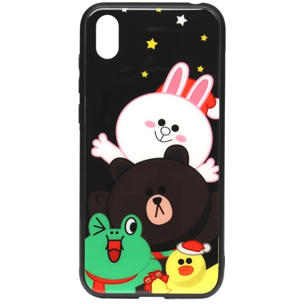 

Чехол-накладка TOTO Cartoon Print Glass Case для Huawei Y5 2019 Line friends all about