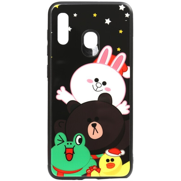 

Чехол-накладка TOTO Cartoon Print Glass Case для Huawei Y7 2019 Line friends all about