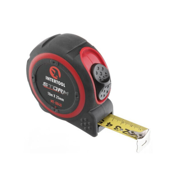 

Рулетка С Металлическим Полотном 10М*25Мм, Нейлоновое Покрытие Storm Intertool Mt-0840