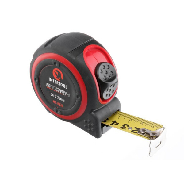 

Рулетка С Металлическим Полотном 5М*25Мм, Нейлоновое Покрытие Storm Intertool Mt-0836