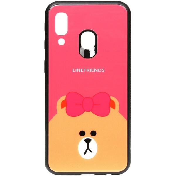 

Чехол-накладка TOTO Cartoon Print Glass Case для Samsung Galaxy A40 Line friends Brown