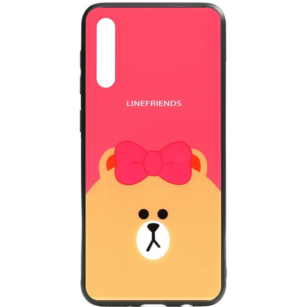 

Чехол-накладка TOTO Cartoon Print Glass Case для Samsung Galaxy A70 Line friends Brown