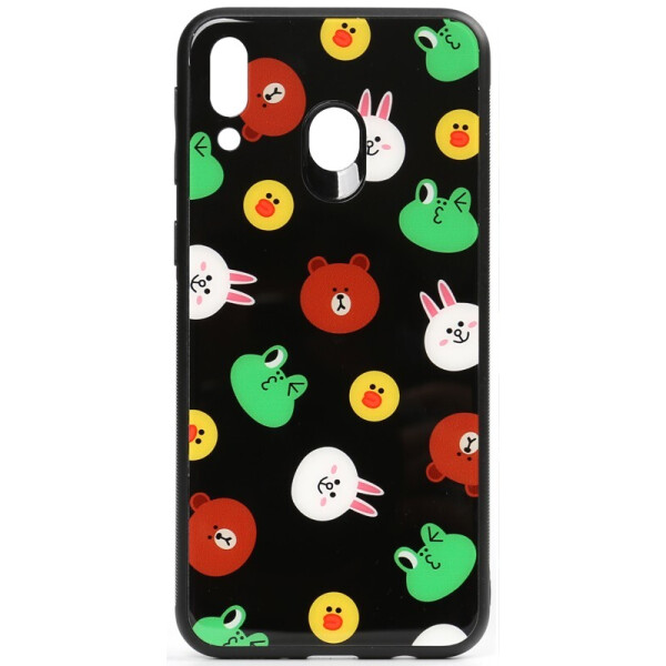 

Чехол-накладка TOTO Cartoon Print Glass Case для Samsung Galaxy M20 Line friends Black