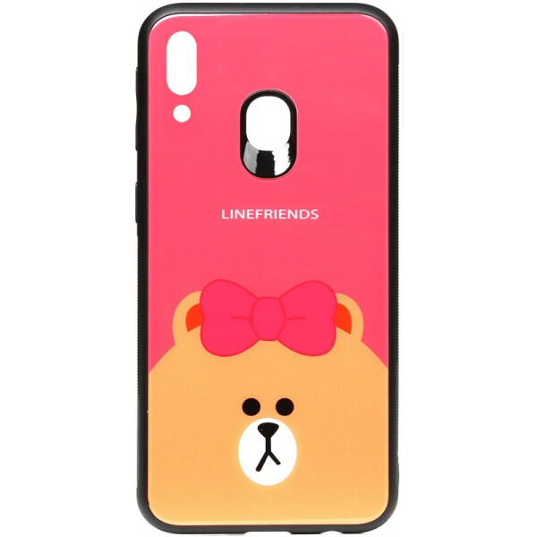 

Чехол-накладка TOTO Cartoon Print Glass Case для Samsung Galaxy M20 Line friends Brown