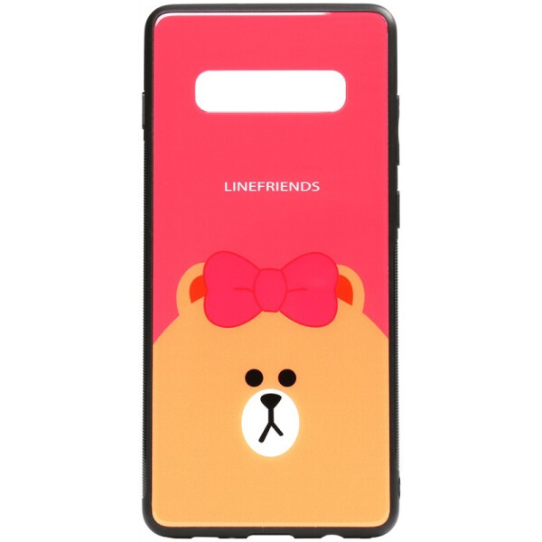 

Чехол-накладка TOTO Cartoon Print Glass Case для Samsung Galaxy S10 Line friends Brown