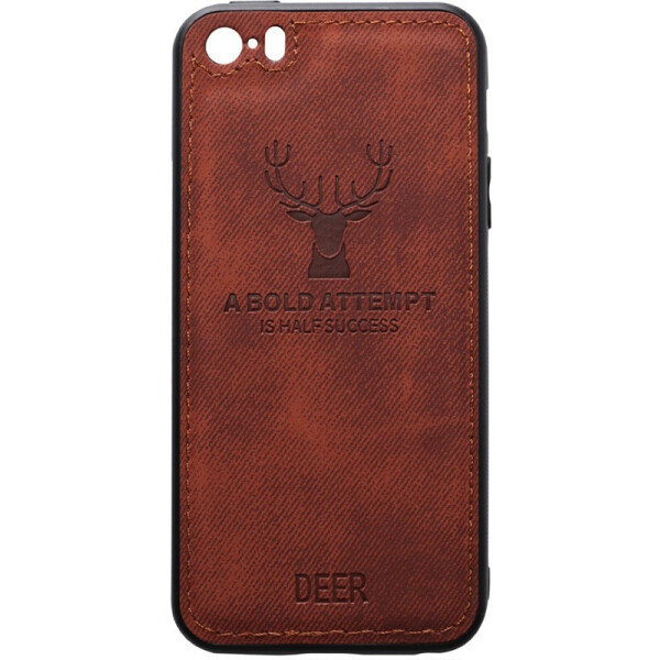 

Чехол-накладка TOTO Deer Shell With Leather Effect Case для Apple iPhone 5/5S/SE Brown