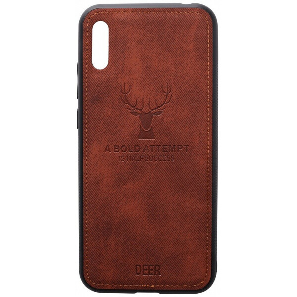 

TOTO Deer Shell With Leather Effect Case Huawei Y6 2019 Brown