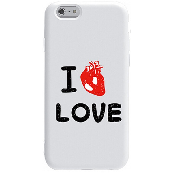 

Чехол-накладка TOTO Pure Tpu 2mm Print Case Apple iPhone 6/6s #42 Love Heart White