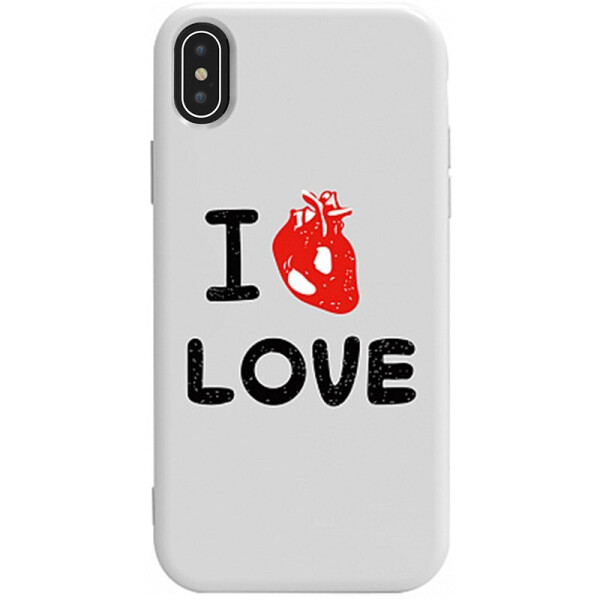 

Чехол-накладка TOTO Pure Tpu 2mm Print Case Apple iPhone X/XS #42 Love Heart White