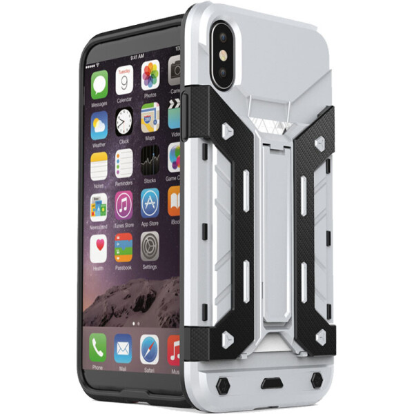 

Чехол-накладка TOTO With Card insert function Amor Back Cover case iPhone X Silver