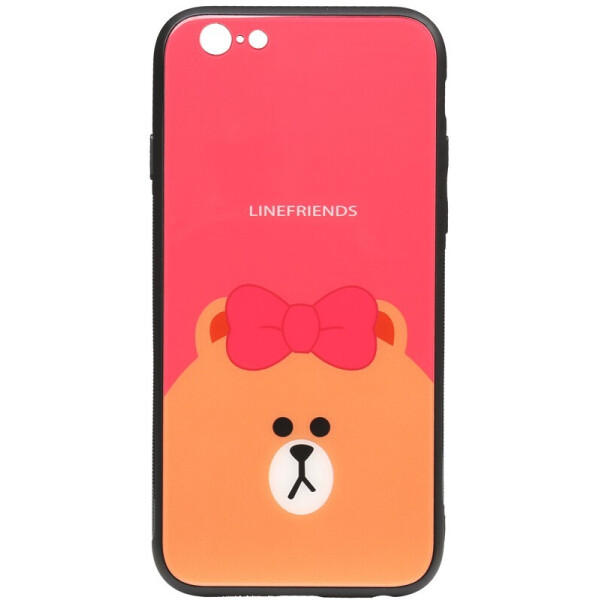 

Чехол-накладка TOTO Cartoon Print Glass Case для Apple iPhone 6/6s Line friends Brown