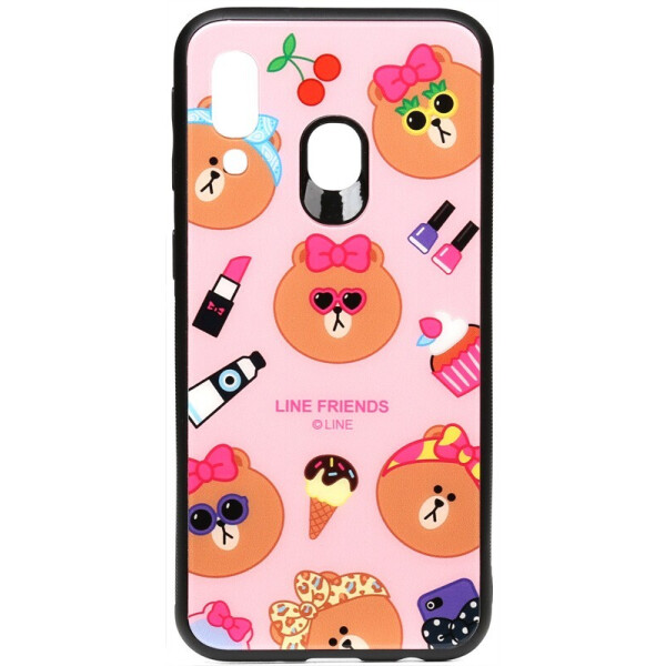 

Чехол-накладка TOTO Cartoon Print Glass Case для Samsung Galaxy A40 Line friends Linc