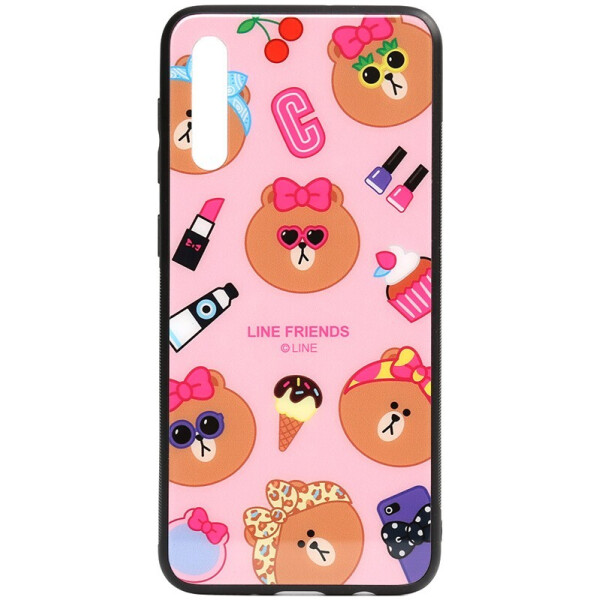 

Чехол-накладка TOTO Cartoon Print Glass Case для Samsung Galaxy A70 Line friends Linc