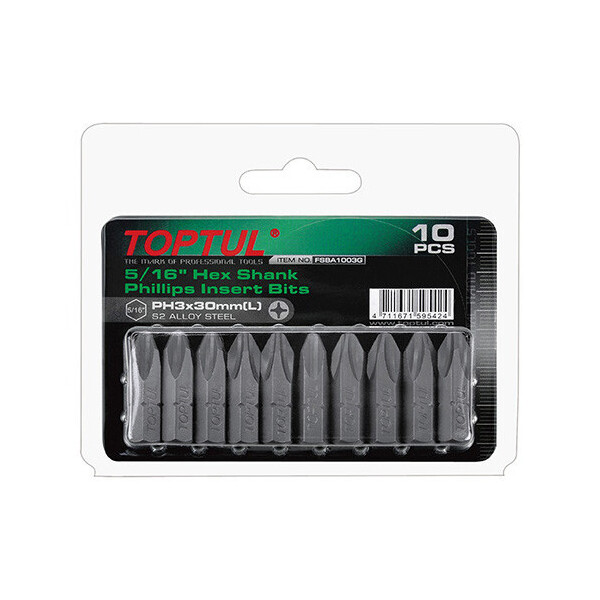 

Набор Насадок Отверточных Toptul 5/16" L30Мм Ph3 10Ед. Fsba1003G