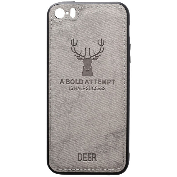 

Чехол-накладка TOTO Deer Shell With Leather Effect Case для Apple iPhone 5/5S/SE Gray
