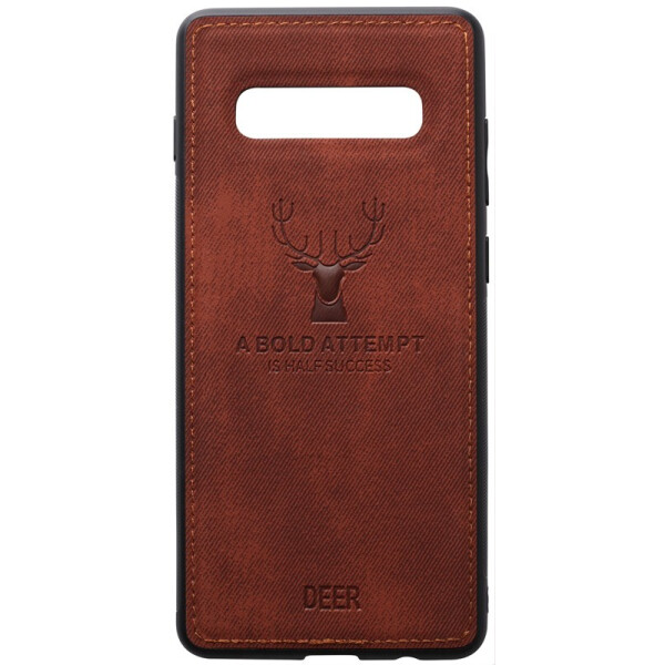 

Чехол-накладка TOTO Deer Shell With Leather Effect Case для Samsung Galaxy S10+ Brown
