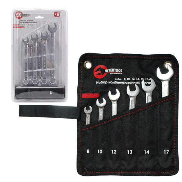 

Набор Комбинированных Ключей 6Шт (8Мм; 10Мм;12Мм; 13Мм; 14Мм; 17Мм); Prof Din3113 Intertool Xt-1001
