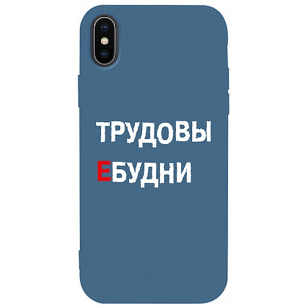 

Чехол-накладка TOTO Matt Tpu 2mm Print Case Apple iPhone X/XS #78 Budni Navy Blue