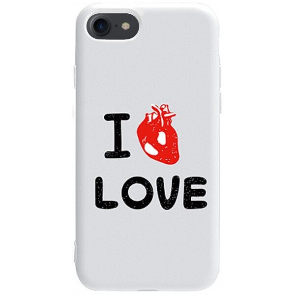 

Чехол-накладка TOTO Pure Tpu 2mm Print Case Apple iPhone 7/8 #42 Love Heart White