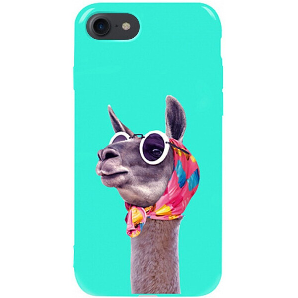 

Чехол-накладка TOTO Pure Tpu 2mm Print Case Apple iPhone 7/8 #8 Lama Glasses Mint