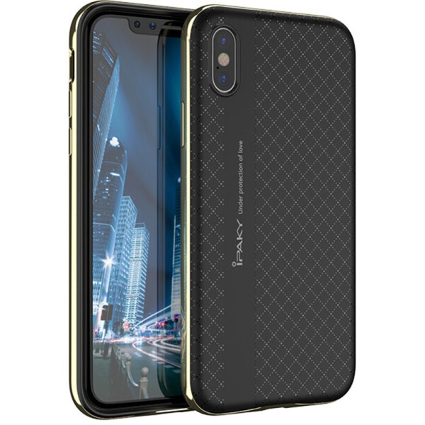 

Чехол-накладка Ipaky Bumblebee Series/PC Frame With TPU Case для Apple iPhone X Gold
