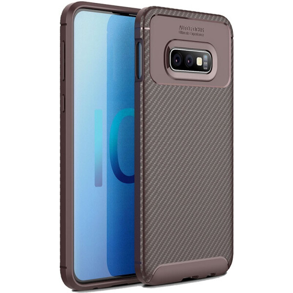 

Чехол-накладка Ipaky Carbon Fiber Series/Soft TPU Case для Samsung Galaxy S10e Brown