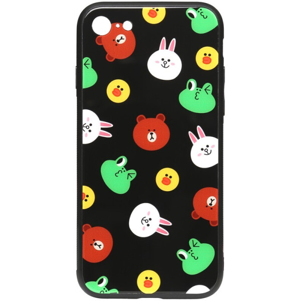 

Чехол-накладка TOTO Cartoon Print Glass Case для Apple iPhone 7/8 Line friends Black