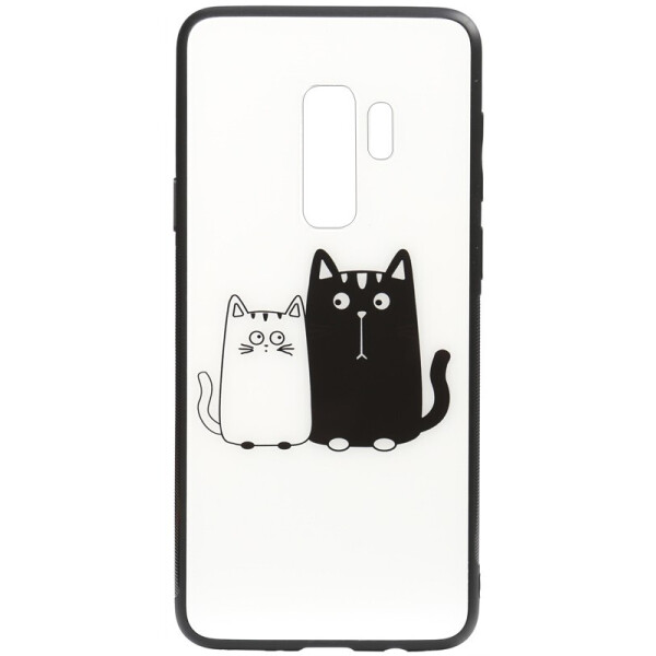 

Чехол-накладка TOTO Cartoon Print Glass Case для Samsung Galaxy S9+ Cats White/Black