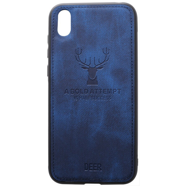 

Чехол-накладка TOTO Deer Shell With Leather Effect Case для Huawei Y5 2019 Dark Blue
