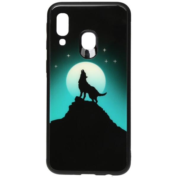 

Чехол-накладка TOTO Night Light Print Glass Case для Samsung Galaxy A40 Howling Wolf