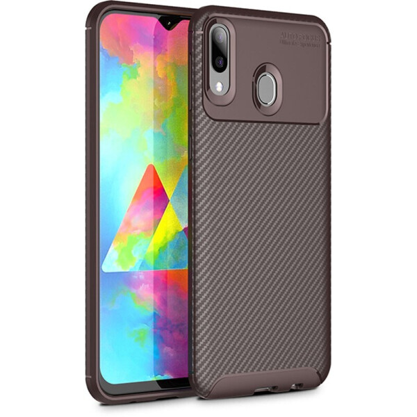

Чехол-накладка Ipaky Carbon Fiber Series/Soft TPU Case для Samsung Galaxy M20 Brown