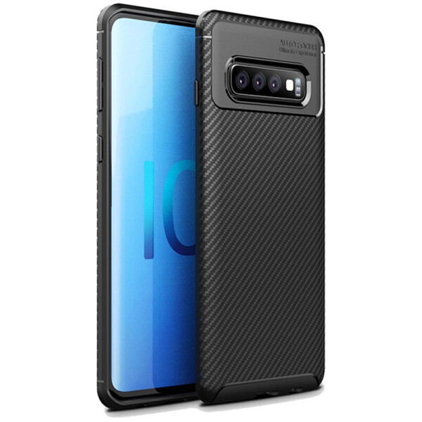 

Чехол-накладка Ipaky Carbon Fiber Series/Soft TPU Case для Samsung Galaxy S10 Black