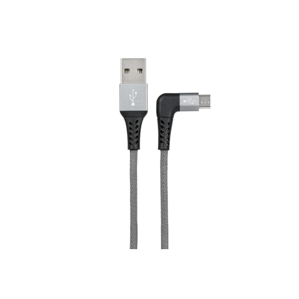 

2E Usb 2.0 To Micro Usb Right Angle Round Fabric, 1M