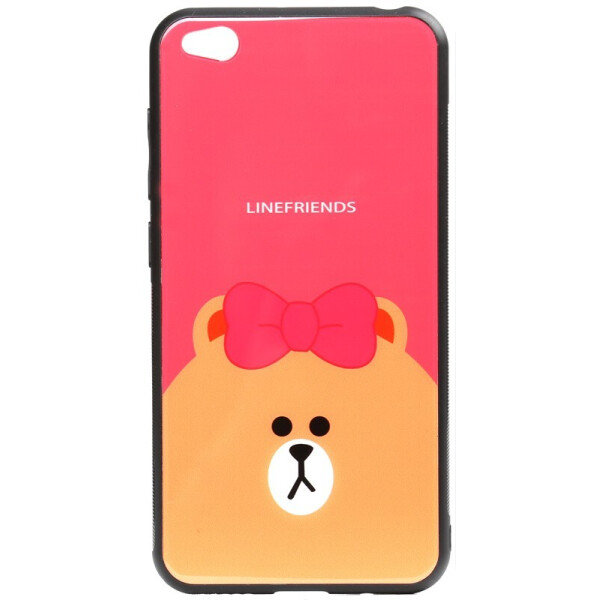 

Чехол-накладка TOTO Cartoon Print Glass Case для Xiaomi Redmi Go Line friends Brown