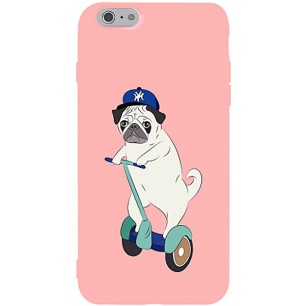 

Чехол-накладка TOTO Matt Tpu 2mm Print Case Apple iPhone 6/6s #2 Dog Skate Pink