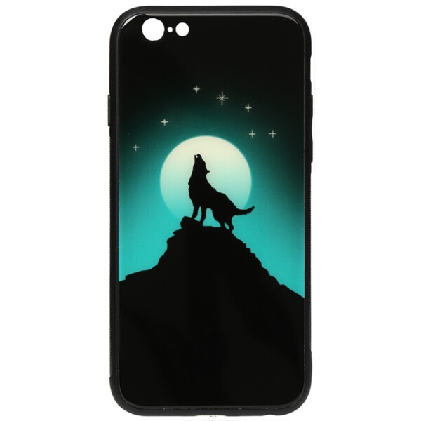 

Чехол-накладка TOTO Night Light Print Glass Case для Apple iPhone 6/6S Howling Wolf