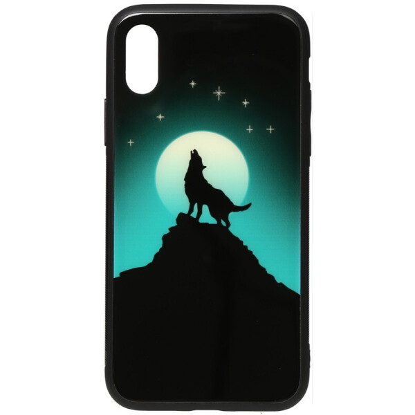 

Чехол-накладка TOTO Night Light Print Glass Case для Apple iPhone X/Xs Howling Wolf