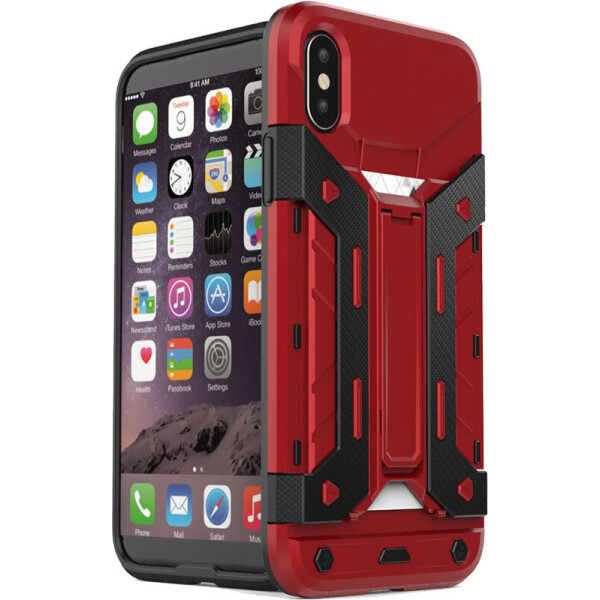 

Чехол-накладка TOTO With Card insert function Amor Back Cover case iPhone X Red