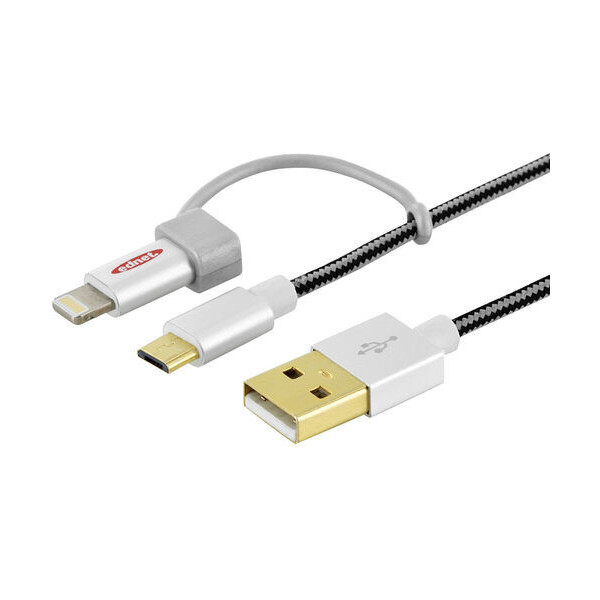 

Ednet Usb 2.0 Lightning+Microusb Charge/sync 1 М, Black