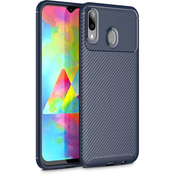 

Чехол-накладка Ipaky Carbon Fiber Series/Soft TPU Case для Samsung Galaxy M20 Blue